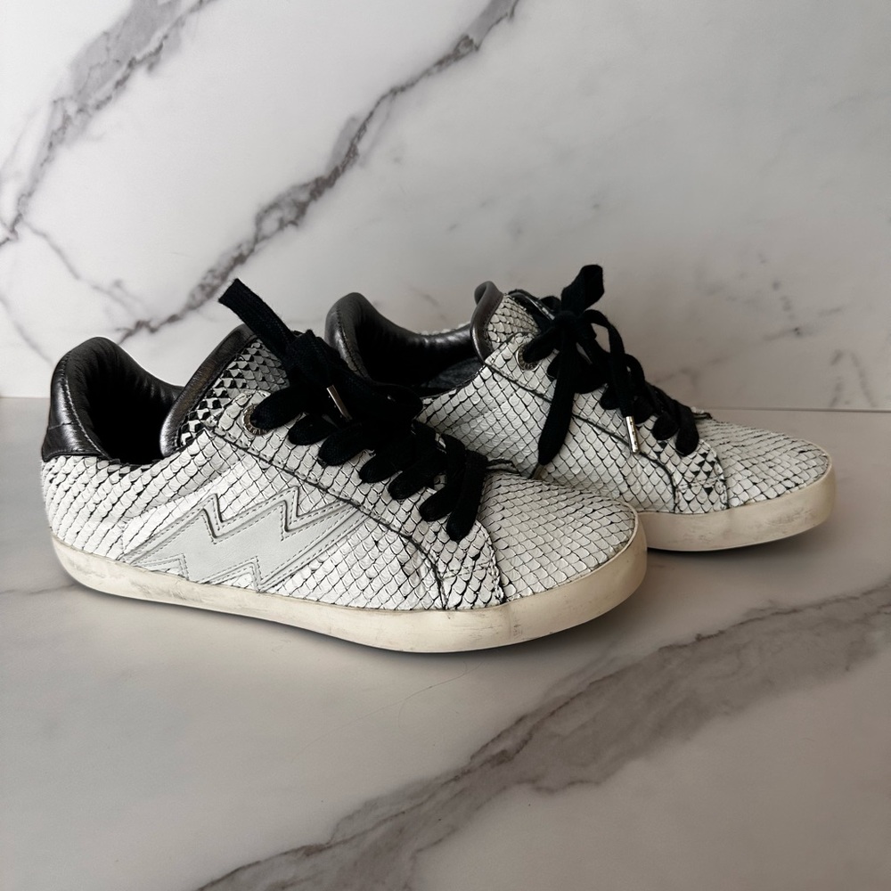 Zadig & Voltaire White Black Sneakers Minimalist Design